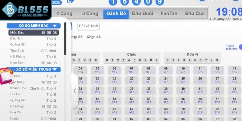Xổ Số BL555 3 Loại hình Xổ Số BL555 ba miền